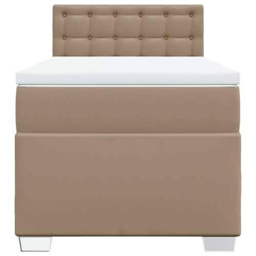 Krevet s oprugama i madrac cappuccino 80x200 cm od umjetne kože - Boja cappuccina 80 x 200 cm gumbi Cijena