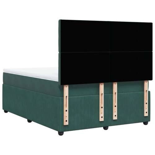 Krevet s oprugama i madracem tamnozeleni 140x190 cm baršunasti - Tamnozelena 140 x 190 cm gumbi Cijena