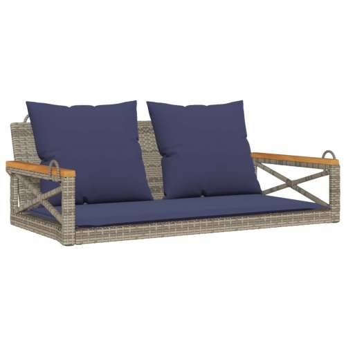 Klupa za ljuljanje s jastucima siva 109x62x40 cm od poliratana - Siva 62 x 109 x 40 cm 1 0 Cijena