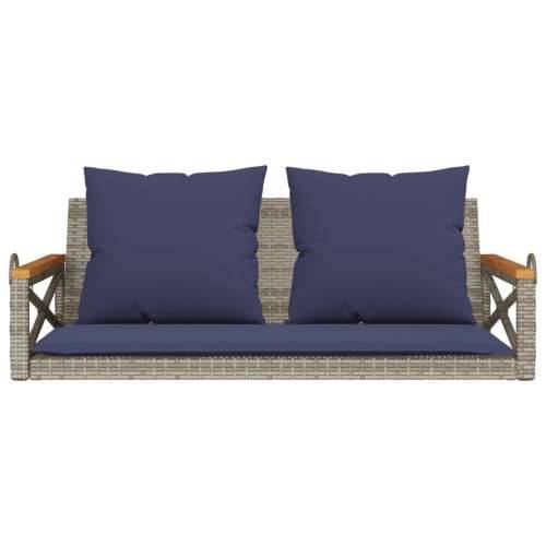 Klupa za ljuljanje s jastucima siva 109x62x40 cm od poliratana - Siva 62 x 109 x 40 cm 1 0 Cijena