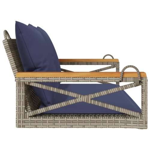 Klupa za ljuljanje s jastucima siva 109x62x40 cm od poliratana - Siva 62 x 109 x 40 cm 1 0 Cijena
