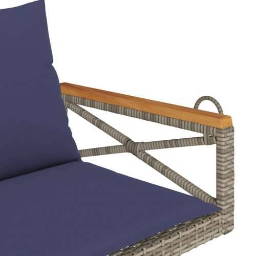 Klupa za ljuljanje s jastucima siva 109x62x40 cm od poliratana - Siva 62 x 109 x 40 cm 1 0 Cijena