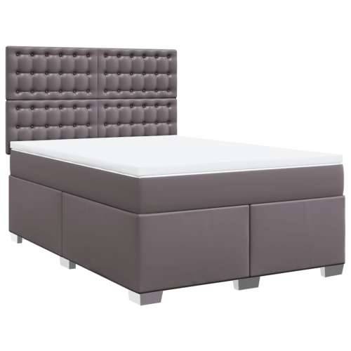 Krevet s oprugama i madracem sivi 140x190 cm od umjetne kože - Siva 140 x 190 cm gumbi Cijena