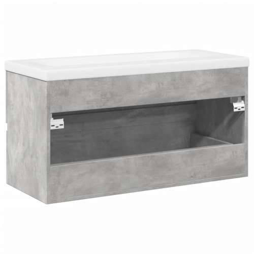 2-dijelni set kupaonskog namještaja siva boja betona drveni - Beton siva 90 x 38.5 x 45 cm bez slavine 1 Cijena