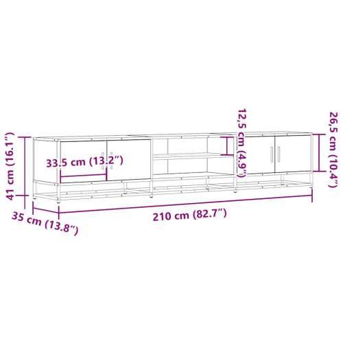 TV ormarić boja hrasta sonome 210x35x41 cm konstruirano drvo - Sivi hrast sonoma 1 210 cm Cijena