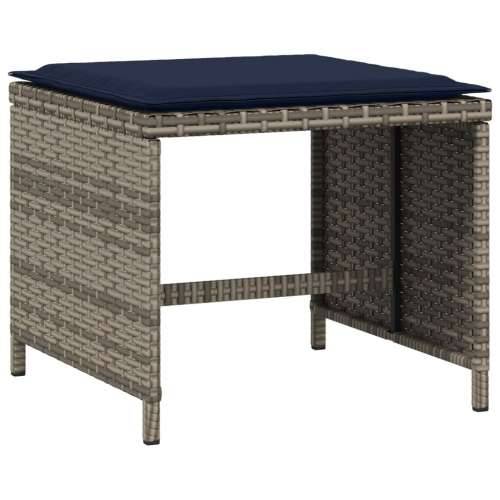 Vrtni stolci s jastucima 4 kom sivi 40x40x35 cm od poliratana Cijena