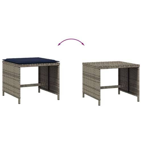 Vrtni stolci s jastucima 4 kom sivi 40x40x35 cm od poliratana Cijena