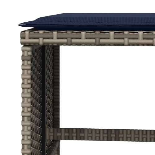 Vrtni stolci s jastucima 4 kom sivi 40x40x35 cm od poliratana Cijena