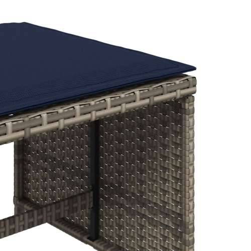 Vrtni stolci s jastucima 4 kom sivi 40x40x35 cm od poliratana Cijena