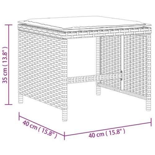 Vrtni stolci s jastucima 4 kom sivi 40x40x35 cm od poliratana Cijena