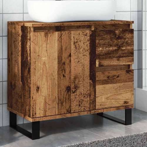 Kupaonski ormarić za Lavabo - Umivaonik boja drva 65 x 33 x 60 cm drveni - Staro drvo 1 Cijena