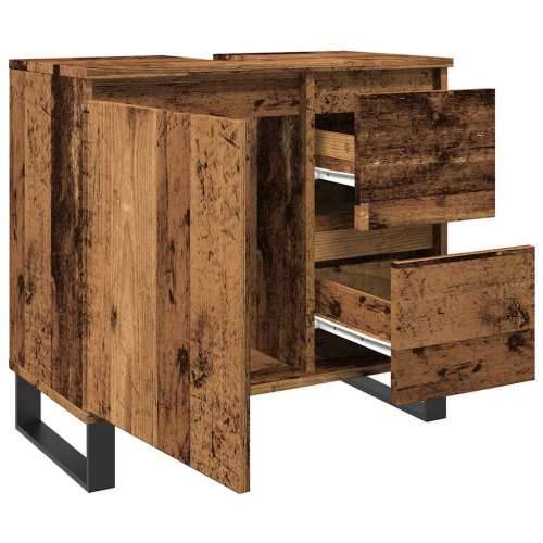 Kupaonski ormarić za Lavabo - Umivaonik boja drva 65 x 33 x 60 cm drveni - Staro drvo 1 Cijena