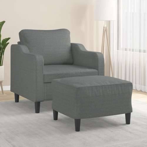 Fotelja s tabureom tamnosiva 60 cm od tkanine - Tamno siva Cijena