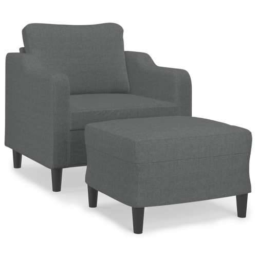 Fotelja s tabureom tamnosiva 60 cm od tkanine - Tamno siva Cijena