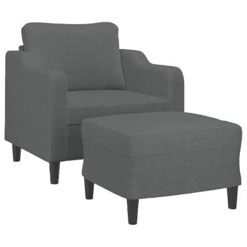 Fotelja s tabureom tamnosiva 60 cm od tkanine - Tamno siva Cijena