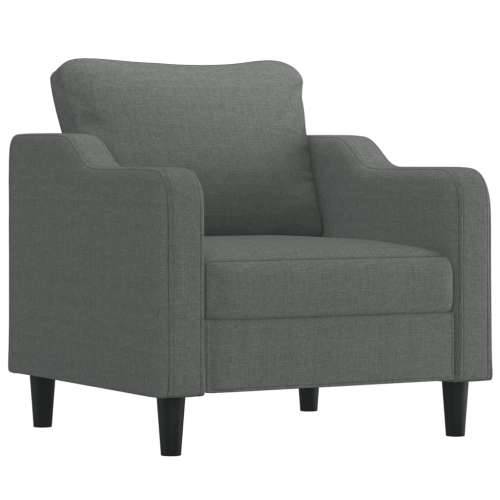 Fotelja s tabureom tamnosiva 60 cm od tkanine - Tamno siva Cijena
