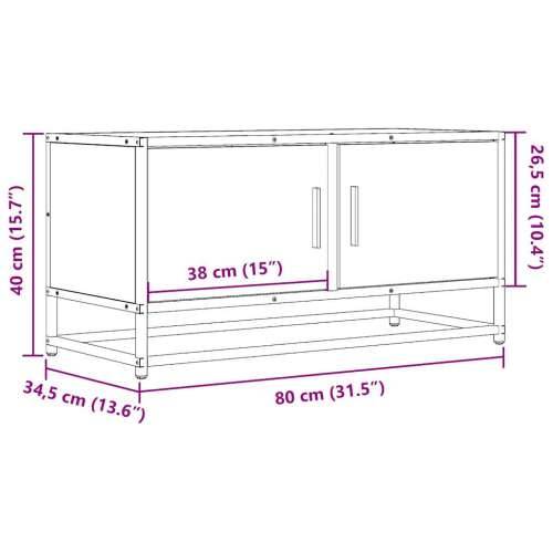 TV ormarić boja hrasta sonome 80x34,5x40 cm konstruirano drvo - Sivi hrast sonoma 1 Cijena