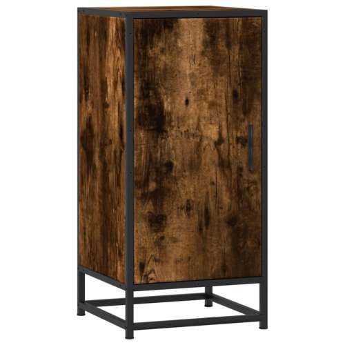 Komoda boja hrasta 35,5x35x76 cm konstruirano drvo i metal - Dimljeni hrast 1 Cijena