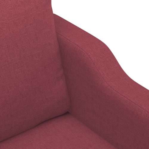 4-dijelni set sofa s jastucima crvena boja vina od tkanine - boja crnog vina s jastučićima i tabureom Cijena
