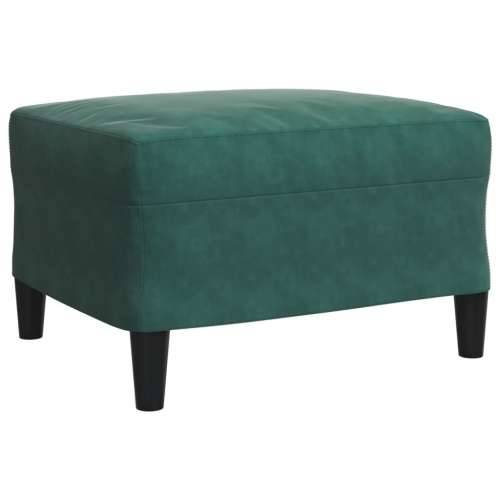 3-dijelni set sofa s jastucima tamnozeleni baršunasti - Tamnozelena S osloncem za noge Cijena