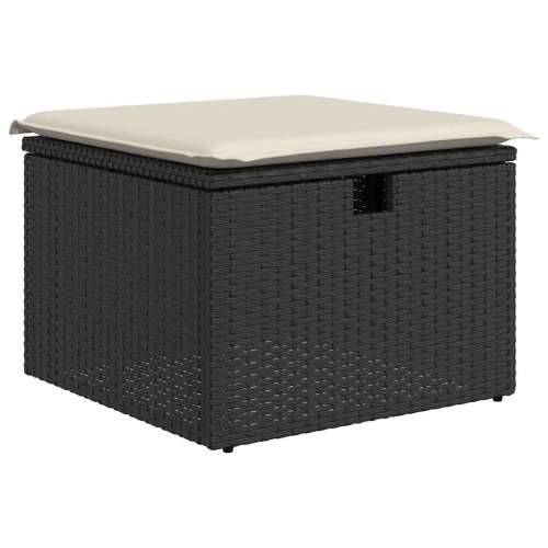 Vrtna garnitura - 11-dijelni set vrtnih sofa od poliratana s jastucima crni Cijena