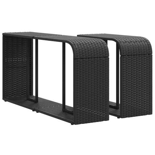Vrtna garnitura - 11-dijelni set vrtnih sofa od poliratana s jastucima crni Cijena