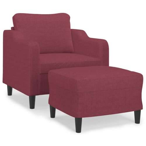 Fotelja s tabureom crvena boja vina 60 cm od tkanine - boja crnog vina Cijena