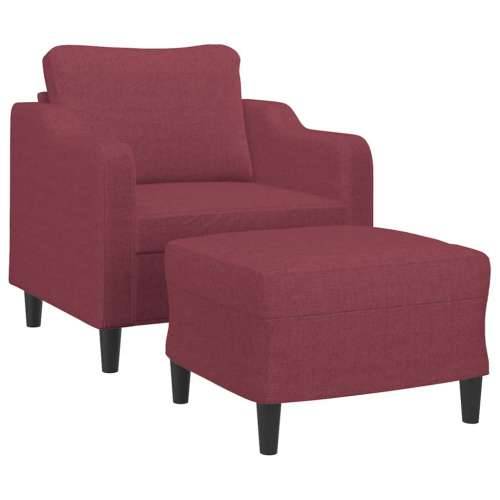 Fotelja s tabureom crvena boja vina 60 cm od tkanine - boja crnog vina Cijena