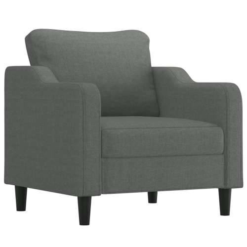 4-dijelni set sofa s jastucima tamnosivi od tkanine - Tamno siva s jastučićima i tabureom Cijena