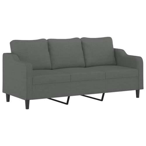 4-dijelni set sofa s jastucima tamnosivi od tkanine - Tamno siva s jastučićima i tabureom Cijena