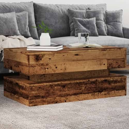 Stolić za kavu s LED svjetlima boja starog drva 90 x 50 x 40 cm - Staro drvo 1 90 cm Cijena
