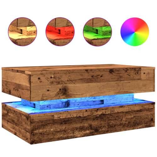 Stolić za kavu s LED svjetlima boja starog drva 90 x 50 x 40 cm - Staro drvo 1 90 cm Cijena