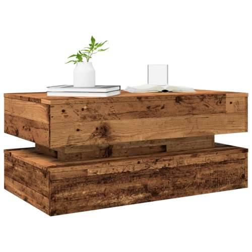 Stolić za kavu s LED svjetlima boja starog drva 90 x 50 x 40 cm - Staro drvo 1 90 cm Cijena