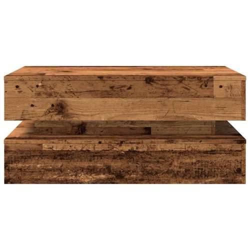 Stolić za kavu s LED svjetlima boja starog drva 90 x 50 x 40 cm - Staro drvo 1 90 cm Cijena