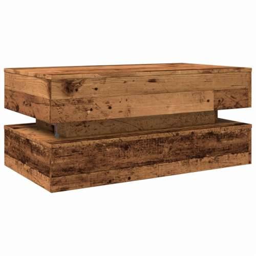 Stolić za kavu s LED svjetlima boja starog drva 90 x 50 x 40 cm - Staro drvo 1 90 cm Cijena