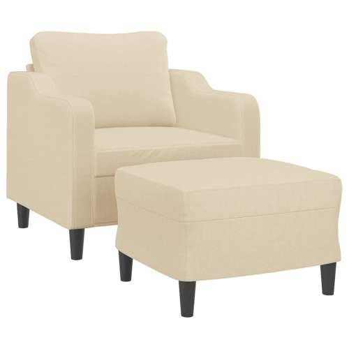 Fotelja s tabureom krem 60 cm od tkanine - Krema Cijena