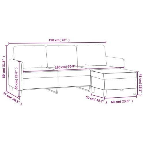 Trosjed s tabureom plavi 180 cm baršunasti - Plava Cijena