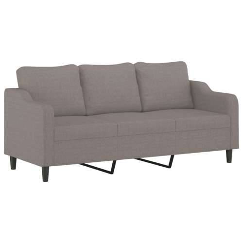 3-dijelni set sofa s jastucima smeđesivi od tkanine - Sivo-smeđa s jastucima i tabureom Cijena