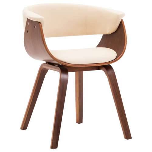Blagovaonska stolica od savijenog drva i umjetne kože krem Cijena