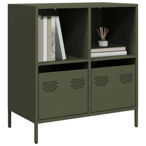 Komoda maslinastozelena 68x39x73,5 cm hladno valjani čelik - Maslinovo zelena 1 68 cm Cijena