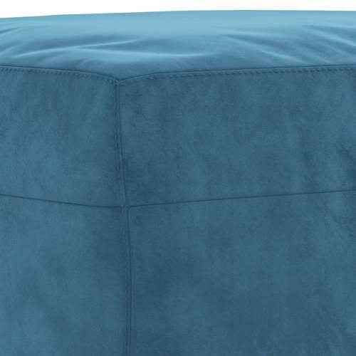 3-dijelni set sofa s jastucima plavi baršunasti - Plava s jastučićima i tabureom Cijena