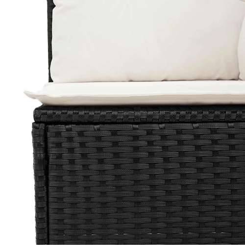 Vrtna garnitura - 8-dijelni set vrtnih sofa od poliratana s jastucima crni - Crna i krem stol + 3x srednja + 3x kutna + tabure 1 Cijena