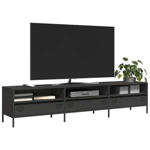 TV ormarić crni 202x39x43,5 cm hladno valjani čelik - Crna 1 202 cm Cijena