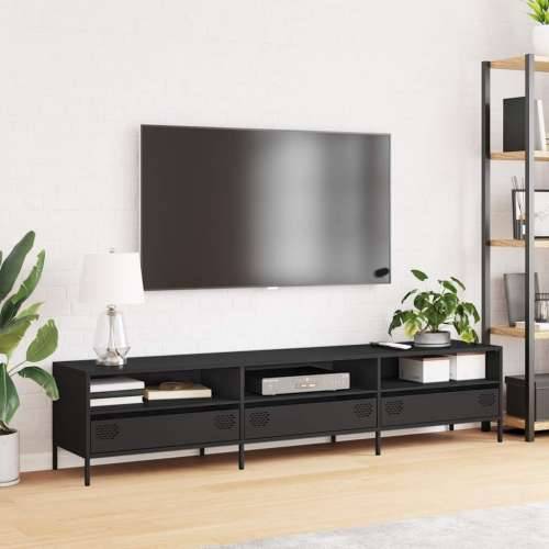TV ormarić crni 202x39x43,5 cm hladno valjani čelik - Crna 1 202 cm Cijena