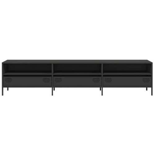 TV ormarić crni 202x39x43,5 cm hladno valjani čelik - Crna 1 202 cm Cijena