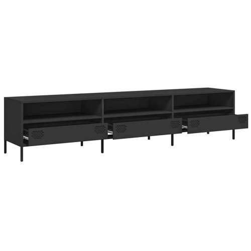 TV ormarić crni 202x39x43,5 cm hladno valjani čelik - Crna 1 202 cm Cijena