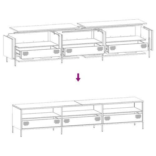 TV ormarić crni 202x39x43,5 cm hladno valjani čelik - Crna 1 202 cm Cijena