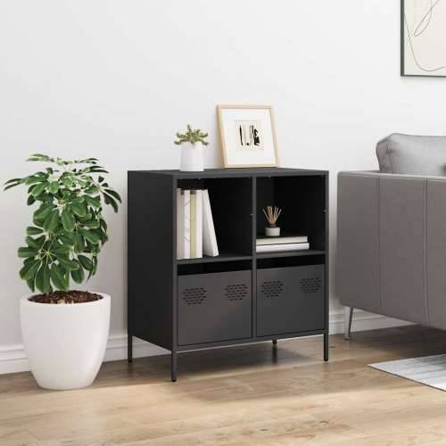 Komoda crna 68x39x73,5 cm hladno valjani čelik - Crna 1 68 cm Cijena