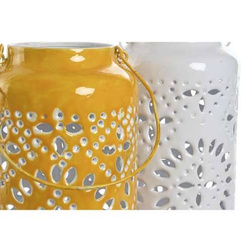 Svijećnjak Home ESPRIT Rumena Bijela Željezo 15 x 15 x 33 cm (2 kom.) Cijena