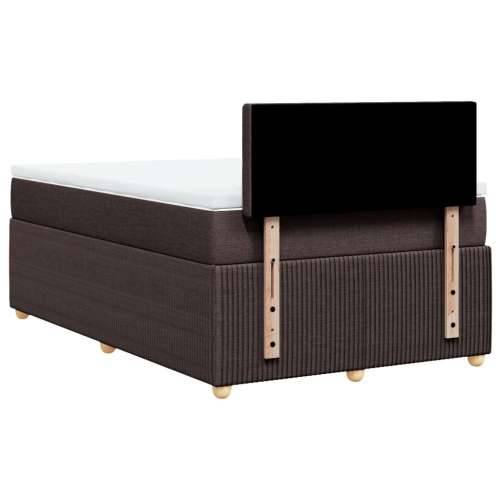 Krevet box spring s madracem tamnosmeđi 120 x 190 cm od tkanine - Tamno smeđa 120 x 190 cm gumbi Cijena